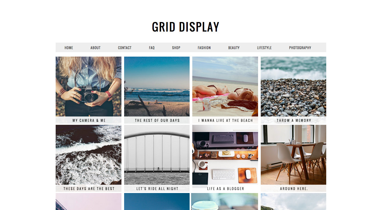 grid display, grid style blogspot template, gallery, premade blogger templates, blogspot design, blogspot theme, blog template
