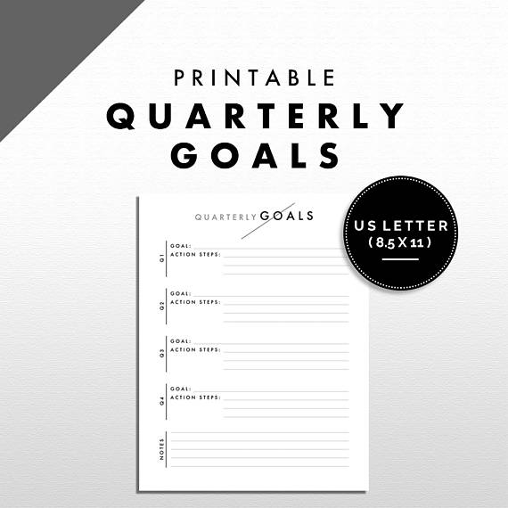 quarterly blog goal planner