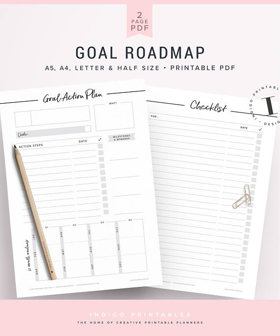 helpful printable for bloggers goal planner