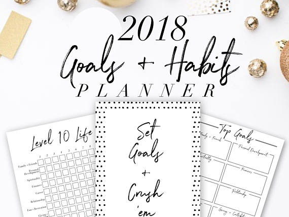 printables for bloggers, goals and habits planner